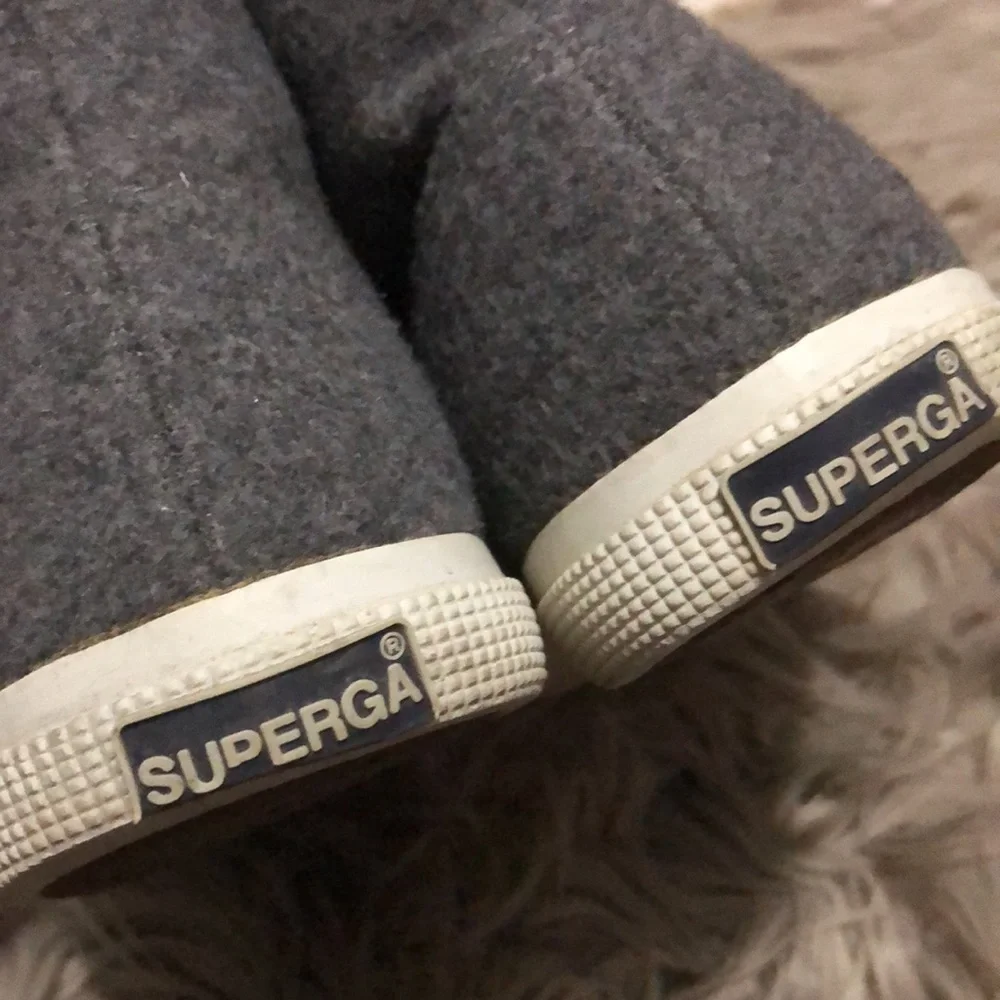 Superga Wool Blend HighTops-Gray-Sz 39.5-Side Zip Details/Lace Up Front - Picture 15 of 16